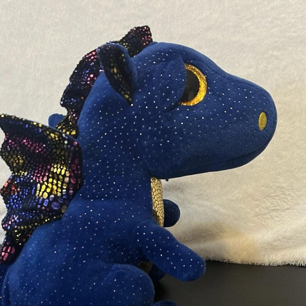 TY Beanie Boos SAFFIRE Sapphire Blue Dragon Plush Retired Multicolor Toy 2021